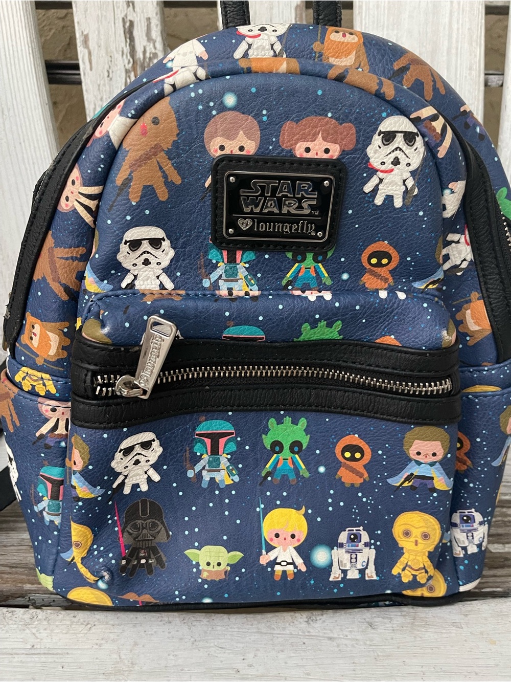 Loungefly Star Wars Chibi Baby Character Print Mini Backpack Faux Leather